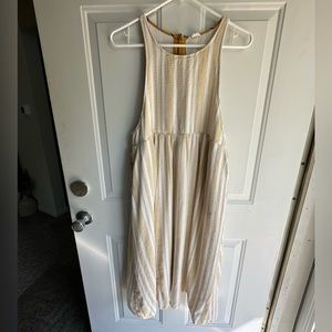 Roolee midi dress yellow white/cream size Medium (M)